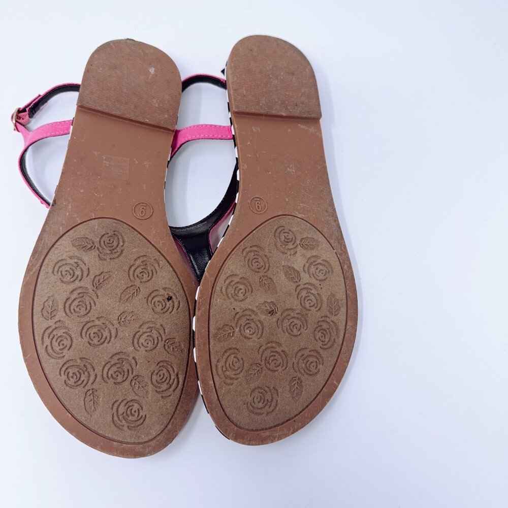 Chinese Laundry Pink Embellished T-Strap Flat Sandals Size 9 - Picture 4 of 4